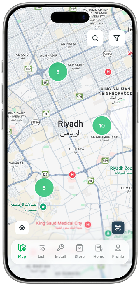 Auton app concept: charger map