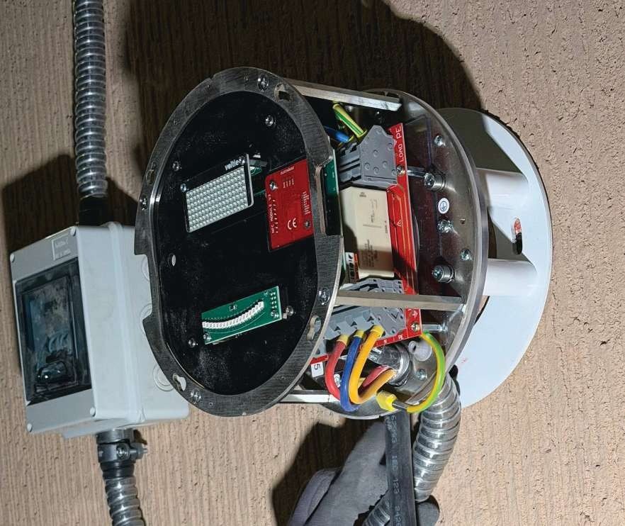 Voltie unit opened for inspection